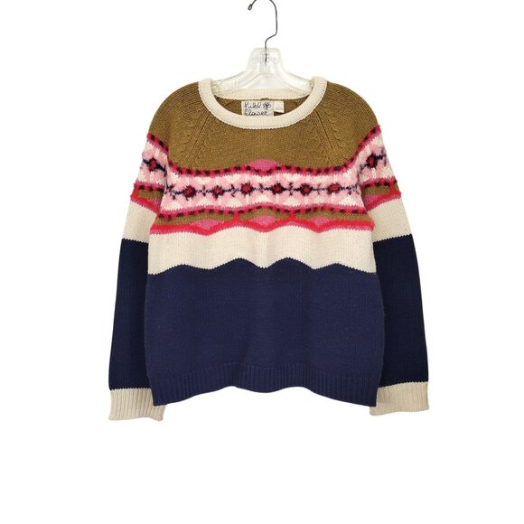 Field Flower Sweaters - Field Flower Women's Fair Isle Knit Sweater Multicolor Long Sleeve Wool Blend Si